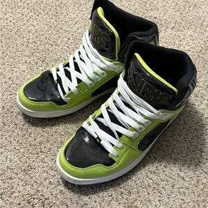 Osiris High-Top Sneakers in Black and Green